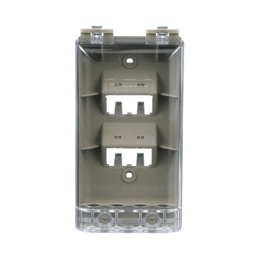Placa de Pared Vertical, Resistente al Agua con Protección IP56, Acepta 4 Módulos Mini-Com, Color Gris