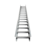 Escalera de Aluminio Portacables / Perfil Z / Peralte 3 1/4" /Paso 9" / Ancho 12" / 3.66 metros / Capacidad Máx. 274 Cables / Incluye Cople Union y Tornillería (CHEZ314P9X12AK)