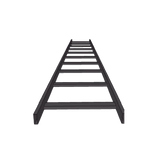 Escalera Tubular de 1.5" de Peralte y 12" de Ancho y 3.05 Metros de Largo, Pintura Epóxica Color Negro, Ideal Para Utilizarse en Centros de Datos o Cuartos de Telecomunicacionesl, incluye Coples y Tornillería