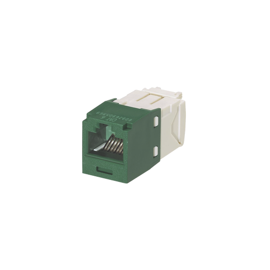 Conector Jack RJ45 Estilo TG, Mini-Com, Categoría 6, de 8 posiciones y 8 cables, Color Verde
