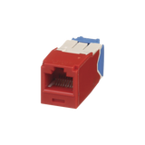 Conector Jack RJ45 Estilo TG, Mini-Com, Categoría 6A, de 8 posiciones y 8 cables, Color Rojo