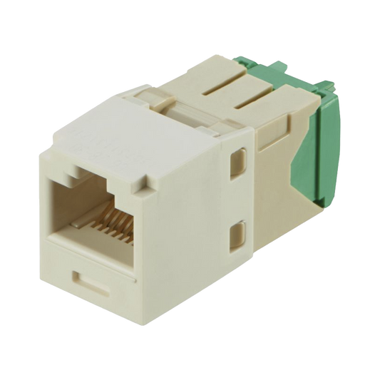 Conector Jack RJ45 Estilo TG, Mini-Com, Categoría 6, de 8 posiciones y 8 cables de Calibre 28/30 AWG, Color Blanco
