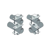 Juego Sencillo en Aluminio de Abrazadera Dual para Mástiles de 3.81 a 7.31 cm. de Diámetro (REQ. 2 x Antena).