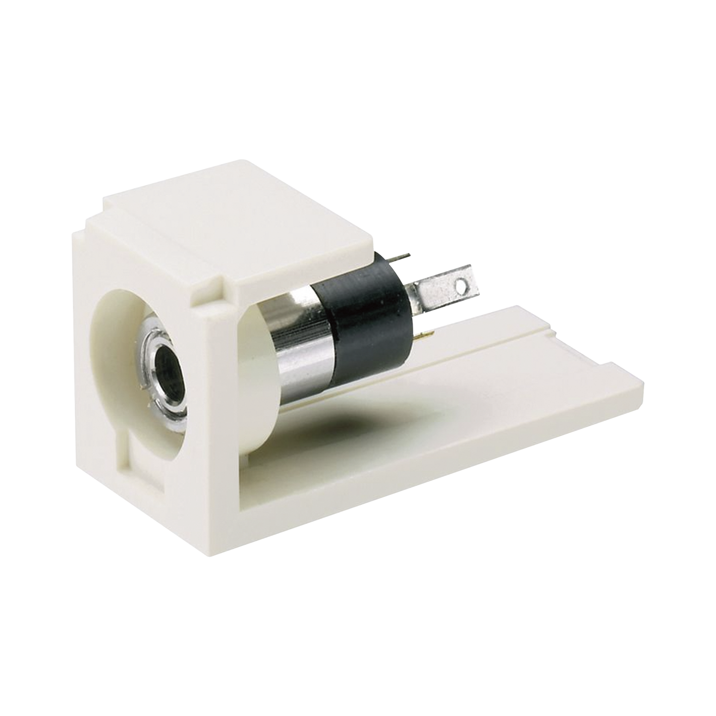 Módulo Estéreo de 3.5mm (1/8"), Tipo Mini-Com, Para Soldar, Color Blanco Mate