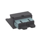 Módulo Acoplador SC Duplex, para Fibra Óptica Multimodo OM3/OM4, Tipo Mini-Com, Color Aqua