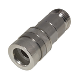 Conector N Hembra de Compresión, en Línea para LMR-400, CNT-400, RG-8/U, Plata/ Oro/ Teflón.