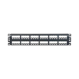 Panel de Parcheo Modular Mini-Com (Sin Conectores), Plano, Totalmente Blindado, de 48 puertos, 2UR