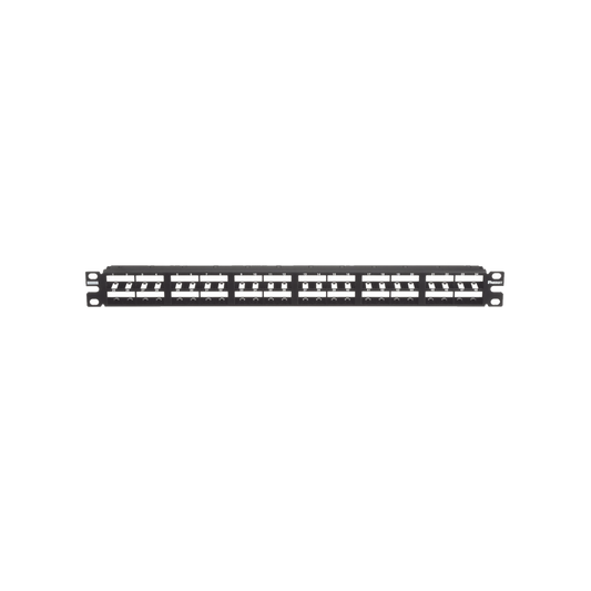 Panel de Parcheo Modular Mini-Com (Sin Conectores), Plano, Sin Blindaje, Alta Densidad, Identificación Pre-impresa, de 48 puertos, 1UR