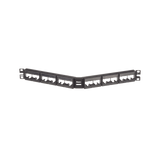 Panel de Parcheo Modular Mini-Com (Sin Conectores), Angulado, Sin Blindaje, Con Etiqueta y Cubierta, de 24 puertos, 1UR