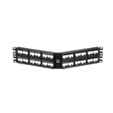 Panel de Parcheo Modular Mini-Com (Sin Conectores), Angulado, Sin Blindaje, Con Etiqueta y Cubierta, de 48 puertos, 2UR