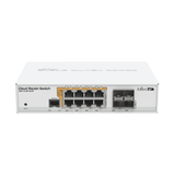 Cloud Router Switch Administrable L3, 8 puertos 10/100/1000 Mbps c/PoE Pasivo ó 802.3af/at, 4 Puertos SFP