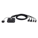 Switch KVM | USB FHD HDMI | de 2 puertos en formato cable | 1920x1080 @ 60Hz (FHD)	| HDCP 1.4 | Conecta y controla 2 equipos con un solo monitor, teclado y mouse