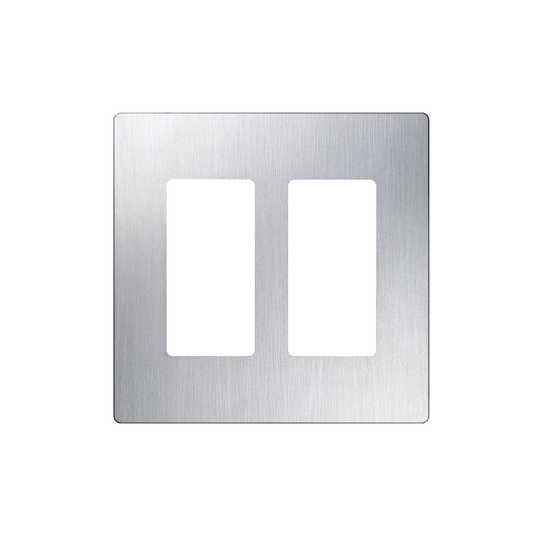 Tapa Color tipo metálico Satin para interruptor o dimmer Lutron, 2 gang, limpio y moderno