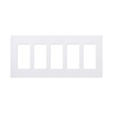 Placa de pared 5 espacios, para atenuador (dimmer), switch ó control remoto PICO inalámbrico