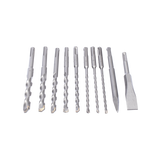 Juego con 10 piezas de brocas y cinceles SDS PLUS