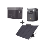 Kit de Estación de Energía Portátil 2048Wh + Batería Externa 2048Wh + Panel Solar Flexible 400W (4096Wh Totales)
