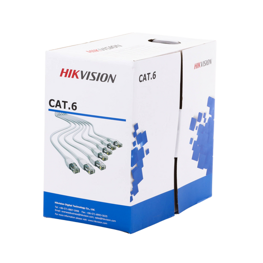 Bobina de Cable de 305 m (1000 ft) Cat 6 / 100% Cobre / Color Blanco / Uso en Interior / PVC