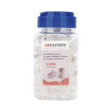 Bote con 100 Piezas de Plug Modular RJ45 / Cat 5e / Chapado en Oro a 30 Micras / Sin Blindaje / Facil Instalación / Uso Interior / Soporta Norma TIA-568B / Cumple con RoHS 2.0