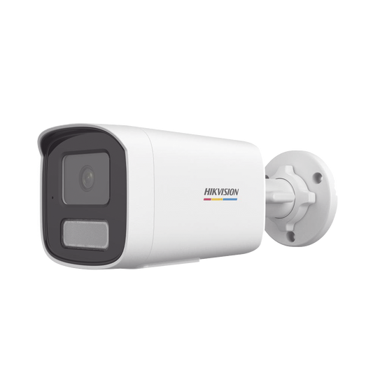 [Dual Light + ColorVu] Bala IP 4 Megapixel / Lente 4 mm / 50 mts IR + 50 mts Luz Blanca / Micrófono Integrado / ACUSENSE Lite / Exterior IP67 / WDR 120 dB / PoE / Micro SD