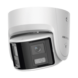 [FlexVu] [PROTECCIÓN ACTIVA] Turret IP 4 Megapixel / 2 Lentes de 2.8 mm (Imagen Panorámica 180°) / 30 mts IR / Exterior IP67 / Luz Intermitente y Alerta de Audio / Audio Bidireccional / ACUSENSE / WDR 120 dB / Micro SD