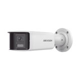 [FlexVu] [PROTECCIÓN ACTIVA] Bala IP Panorámica 4 Megapixel / 2 Lentes 2.8 mm (180°) / Imagen a Color 24/7 (ColorVu) / PoE / WDR 130° / IP67 / ACUSENSE / Luz Estroboscópica y Alarma Audible / 40 mts Luz Blanca / Micro SD