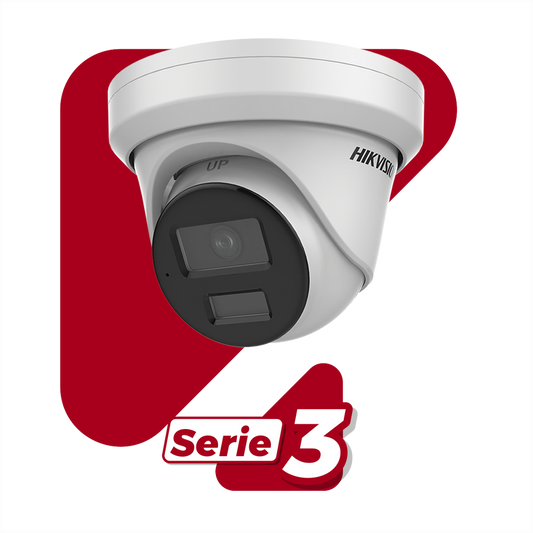 Turret IP 4 Megapixel / Lente 2.8 mm / 40 mts IR / Exterior IP67 / DARKFIGHTER / Audio y Alarma I/O / PoE / ONVIF / Micro SD / 4 Analíticos: AcuSense, Deteccion Facial, Conteo de Personas por Cruce y Zona