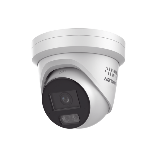 [ PROTECCIÓN ACTIVA ] Turret IP 4 Megapixel / Lente 2.8 mm / 40 mts IR / Exterior IP67 / Micrófono y Bocina Integrado (Audio de Dos Vías) / DARKFIGHTER / PoE / Luz Estroboscopica / ONVIF / Micro SD / 4 Analíticos
