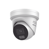 [ PROTECCIÓN ACTIVA ] Turret IP 4 Megapixel / Lente 2.8 mm / 40 mts IR / Exterior IP67 / Micrófono y Bocina Integrado (Audio de Dos Vías) / DARKFIGHTER / PoE / Luz Estroboscopica / ONVIF / Micro SD / 4 Analíticos