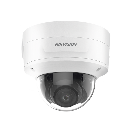 Domo IP 4 Megapixel / Lente Mot. 2.7 a 13.5 mm / 40 mts IR EXIR / Exterior IP66 / IK10 / DARKFIGHTER / Audio y Alarma I/O / PoE+ / ONVIF / Micro SD / 4 Analíticos: AcuSense, Deteccion Facial, Conteo de Personas por Cruce y Zona
