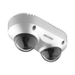 PanoVu Series / Lente Dual de 4 Megapixel / 2 Lentes Fijos de 2.8 mm / Recomendado para Pasillos o Esquinas / IP67 / IK10 / PoE / WDR 120 dB / 10 mts IR / Entrada y Salida de Audio y Alarma / MicroSD