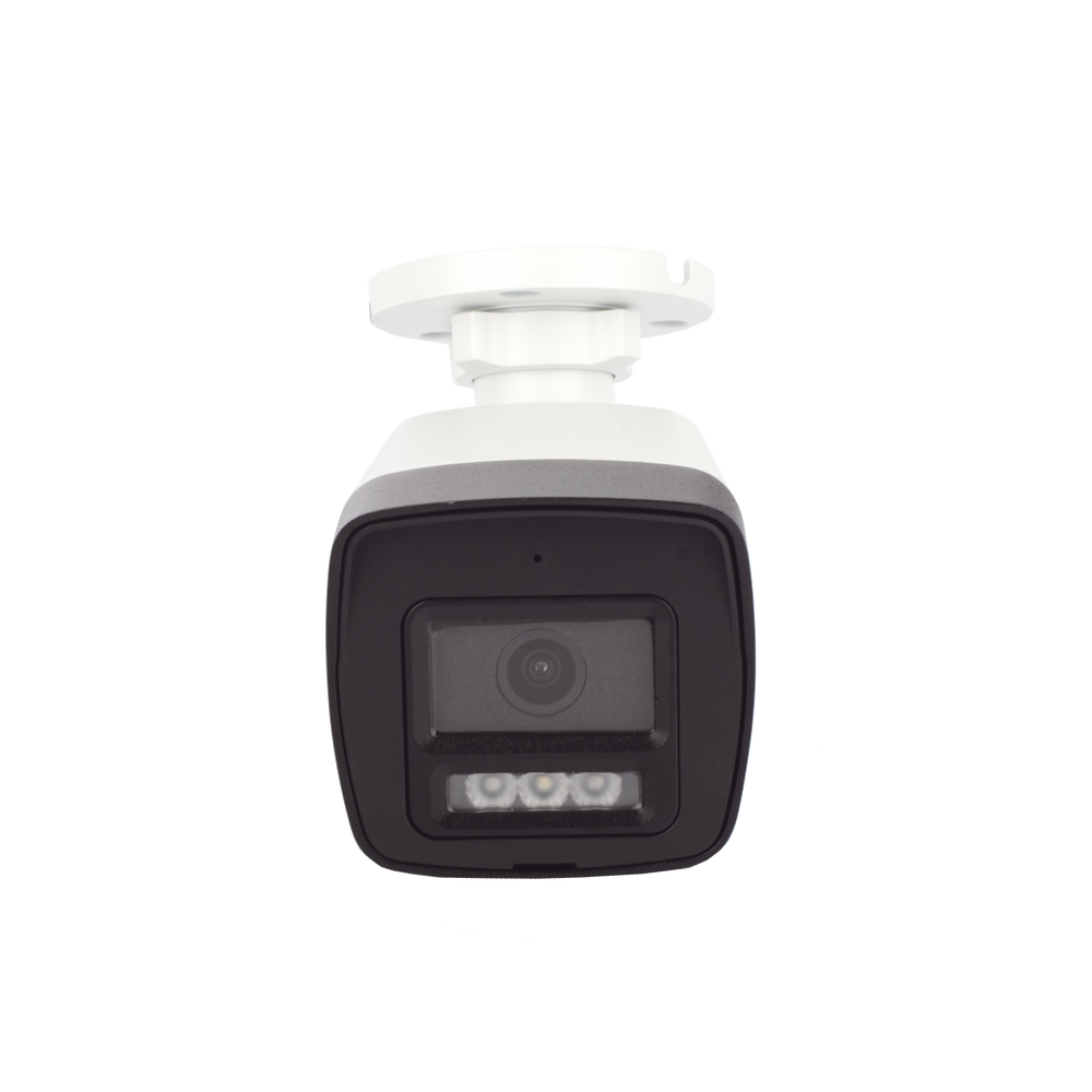 [Audio Bidireccional + Dual Light + ColorVu] Bala TURBOHD 2 Megapixel (1080p) / Lente 2.8 mm / 30 mts IR EXIR + 20 mts Luz Blanca / Micrófono y Bocina Integrado / Exterior IP67 / Metal / dWDR