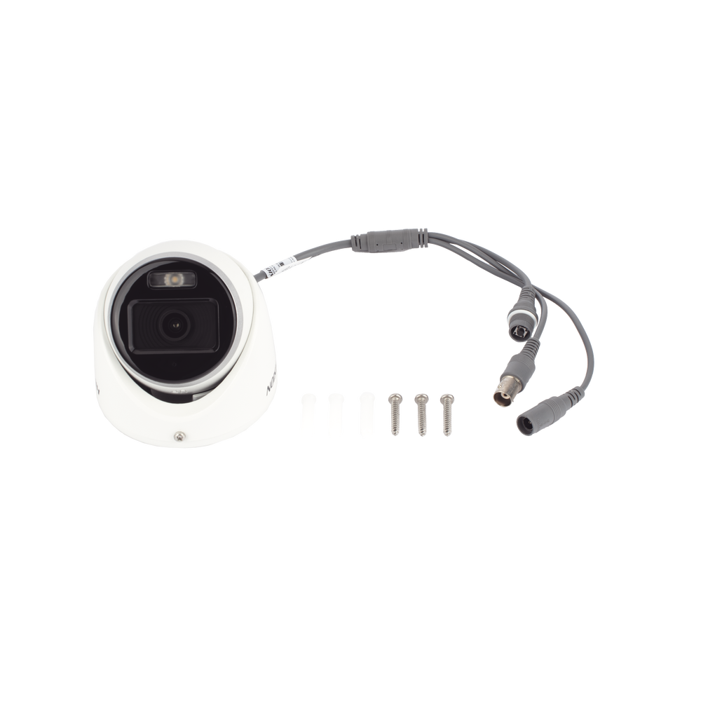 [Dual Light + ColorVu] Turret TURBOHD 2 Megapixel (1080p) / Lente 2.8 mm / 20 mts IR + 20 mts Luz Blanca / Gran Angular 105° / Exterior IP67 / Micrófono Integrado / dWDR / 4 Tecnologías / Metal