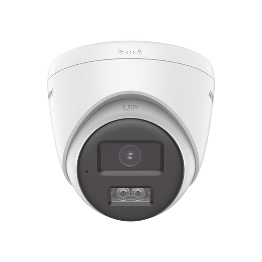[Audio Bidireccional + Dual Light + ColorVu] Turret TURBOHD 3k (5 Megapixel) / Lente 2.8 mm / 40 mts IR EXIR + 40 mts Luz Blanca / Micrófono y Bocina Integrado / Exterior IP67 / dWDR