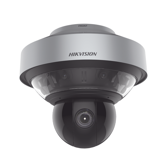 Domo PanoVu series / Vista Panorámica 180° / 4 Lentes de 4 Megapixel + PTZ 4 Megapixel de 40X Zoom / Posicionamiento 3D / IP67 / IK10 / WDR 120 dB / EIS / Autoseguimiento / 250 mts IR / 36 VCD