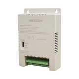 Fuente de Poder Regulada 12 Vcc / 13.5 Vcc / 15 Vcc para 16 Cámaras / 16 Amp (1 Amp por Salida) / Voltaje de Entrada 90 - 130 VCA / Soporta 4K / Modo para Largas Distancias