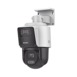 [TandemVu] PTZ IP 4 Megapixel con Cámara Panorámica 4 Megapixel / 4X Zoom / Dual Light (40 mts IR + 30 mts Luz Blanca) / ACUSENSE / IP66  / PoE+ / DARKFIGHTER / Micro SD / Incluye Base para Techo o Pared