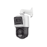 [TandemVu] Domo PTZ IP 4 Megapixel + Cámara Fija 4 Megapixel / 15X Zoom / 100 mts IR + 30 mts Luz Blanca / IP67 / ACUSENSE / PoE+ / 2 Micrófonos Integrados y Bocina / Alerta Audible y Luz Estroboscopica / Alarmas I/O / DARKFIGHTER / Micro SD