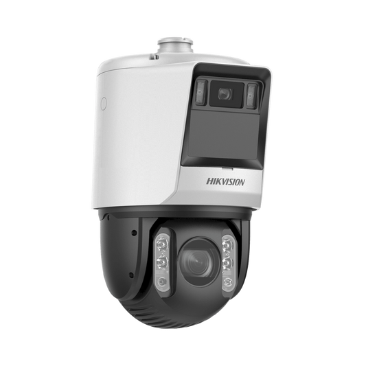[TandemVu] PTZ IP 4 Megapixel con Cámara Panoramica 6 Megapixel / 32X Zoom / 200 mts IR / 30 mts Luz Blanca / ACUSENSE / IP66 / Alerta Audible y Luz Estroboscopica / Autoseguimiento / Hi-PoE / Alarmas I/O / Ultra Baja Iluminación / Micro SD