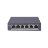 Switch Gigabit PoE+ / Administrable / 4 Puertos 1000 Mbps PoE+ / 2 Puertos 1000 Mbps Uplink / Configuración Nube Hik-PartnerPro / Modo Extendido hasta 300 Metros / 45 Watts
