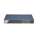 Switch Gigabit PoE+ / Administrable / 8 Puertos 1000 Mbps PoE+(4 Puertos PoE++ 90 W) / 2 Puertos 1000 Mbps de Uplink / 2 Puertos SFP / Configuración Nube Hik-PartnerPro / Modo Extendido hasta 300 Metros / 130 W