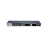 Switch Gigabit PoE+ / Administrable / 24 Puertos 1000 Mbps PoE+ / 2 Puertos SFP / Configuración Remota desde Hik-PartnerPro / PoE Extendido 250 Metros / 370 Watts
