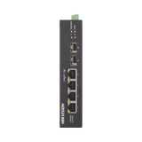 Switch Industrial No Administrable Gigabit / 3 Puertos Gigabit PoE+ (30 W) + 1 Puerto Gigabit PoE++ (60 W) / 2 Puertos SFP / 65 W Total / 48 a 57 VCD / Ideal para Proyectos / 300 Metros de Distancia