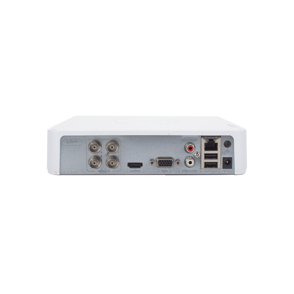 DVR 4 Canales TurboHD + 1 Canal IP / 2 Megapixel (1080p) Lite / Acusense Lite (Busqueda Inteligente Personas Vehiculos) / Audio por Coaxitron / 1 Bahia de Disco Duro / H.265+ / Salida de Vídeo Full HD