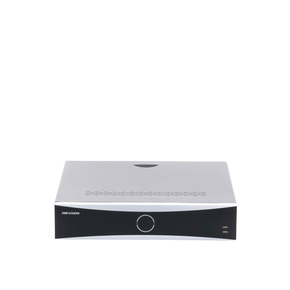 NVR 12 Megapixel (4K) / 32 Canales IP / Reconocimiento Facial / AcuSense (Evita Falsas Alarmas) / 8 Bahías de Disco Duro /  2 HDMI en 4K / Alarmas I/O