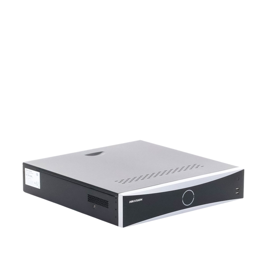 NVR 12 Megapixel (4K) / 32 Canales IP / Reconocimiento Facial / AcuSense (Evita Falsas Alarmas) / 8 Bahías de Disco Duro /  2 HDMI en 4K / Alarmas I/O