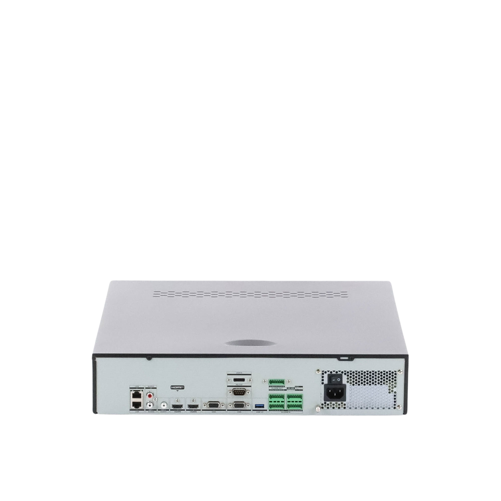 NVR 12 Megapixel (4K) / 32 Canales IP / Reconocimiento Facial / AcuSense (Evita Falsas Alarmas) / 8 Bahías de Disco Duro /  2 HDMI en 4K / Alarmas I/O