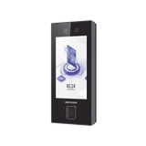 Terminal Facial Min Moe con LECTOR DE QRs FISICO Ultra Rápido  y Tarjetas MIFARE / 3000 Rostros / Pantalla 4.5" / Administrable en la Nube con HikConnect Teams  / Exterior IP65  / PoE / WiFi / HIK-IA / SIP Estandar