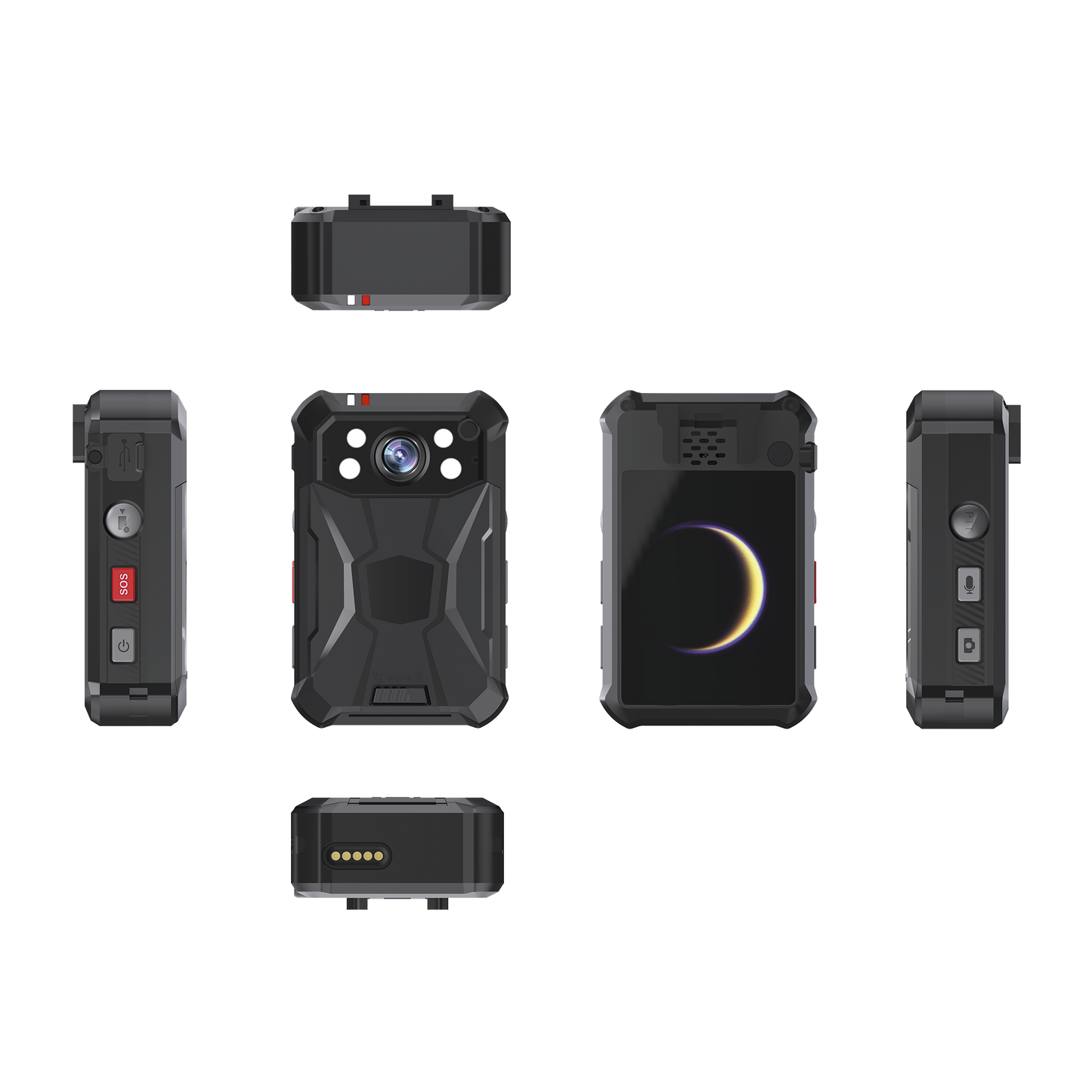 Body Camera Portátil / Grabación a 2K / Pantalla 2.4" LCD / IP68 / H.265 / 32 GB de Almacenamiento / GPS / WIFI / 3G y 4G / Fotos de Hasta 40 Megapixel / Micrófono Integrado