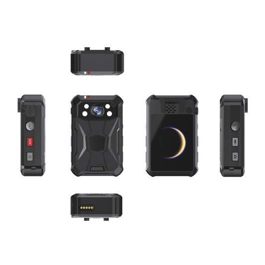 Body Camera Portátil / Grabación a 2K / Pantalla 2.4" LCD / IP68 / H.265 / 32 GB de Almacenamiento / GPS / WIFI / 3G y 4G / Fotos de Hasta 40 Megapixel / Micrófono Integrado