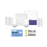 (AX PRO) KIT de Alarma AX PRO con GSM (3G/4G) / Incluye: 1 Hub / 2 Sensores PIR / 3 Contactos Magnéticos mini / 1 Control Remoto / 1 Sirena Inalambrica Exterior  / 1 WiFi / 1 MICROSIM30M2M con 1 mes de servicio/Compatible con Hik-Connect P2P